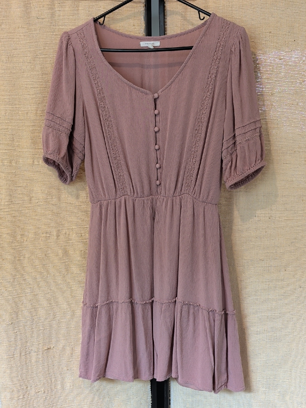 Maurices Dusty Mauve Button-Front Mini Dress